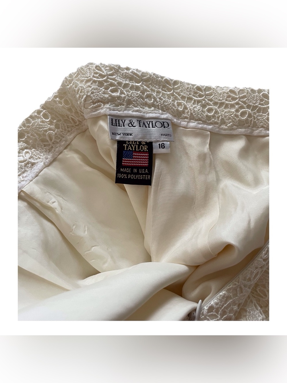 Lily & Taylor Women's Lace A-Line Skirt,16. - Picture 4 of 4